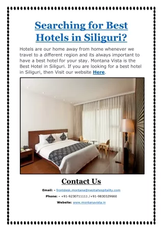 Searching for Best Hotels in Siliguri?