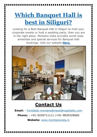 Which Banquet Hall is best in Siliguri?