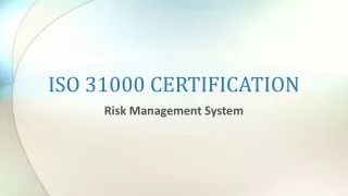 ISO 31000 Certification