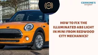 how to fix the illuminated abs light in mini from