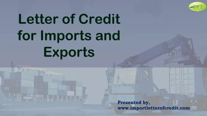 letter of credit for imports and exports