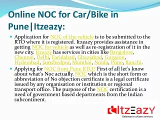 Online NOC for Car/Bike in Pune|Itzeazy: