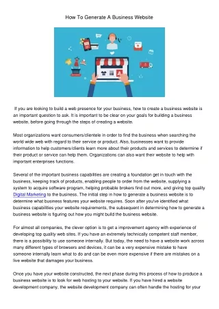 how to generate a business website