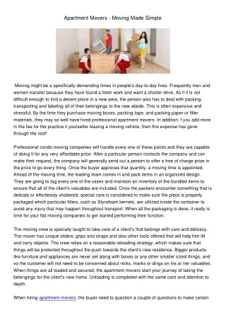 apartment movers moving made simple