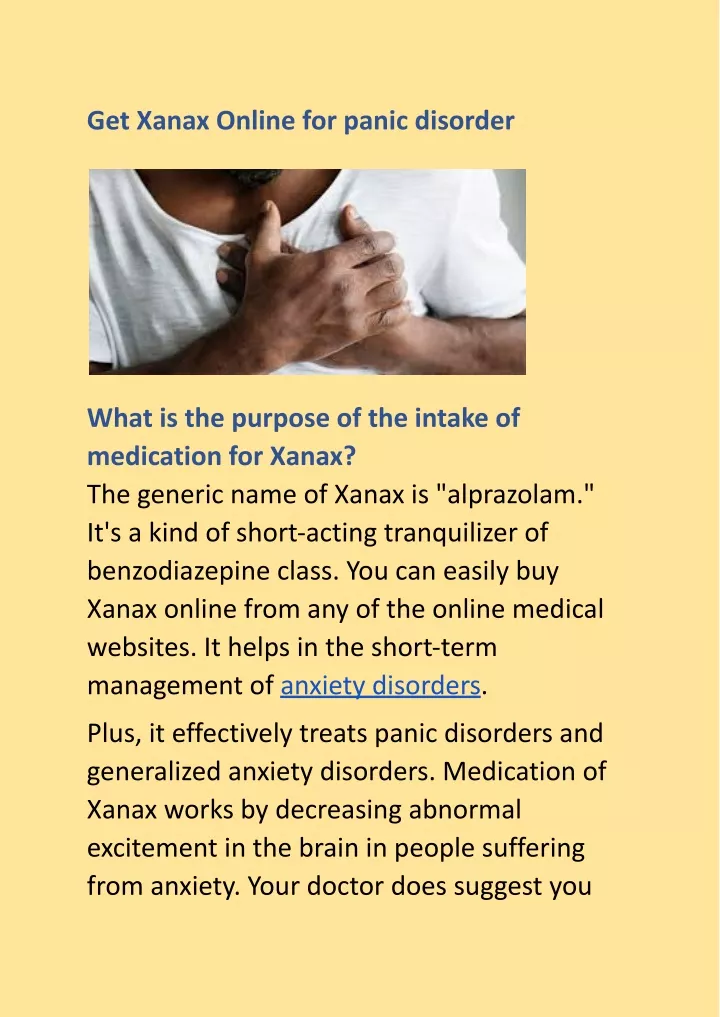 get xanax online for panic disorder
