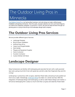 The Outdoor Living Pros