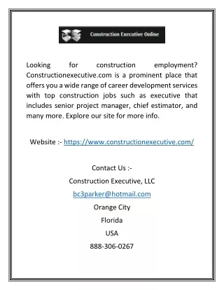 Construction Employment | Constructionexecutive.com