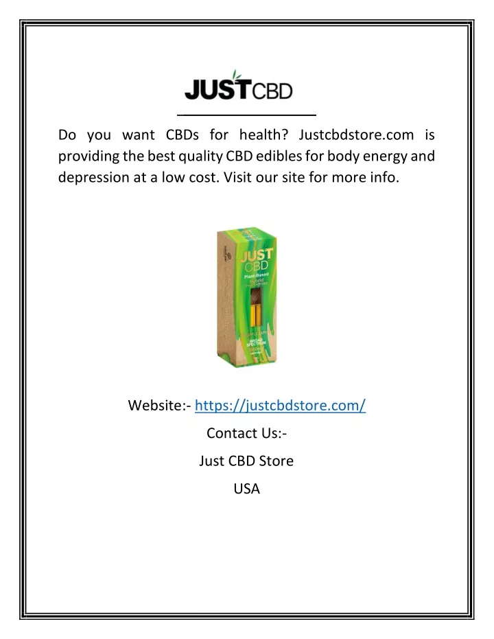 do you want cbds for health justcbdstore
