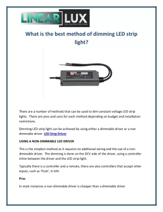 what is the best method of dimming led strip light