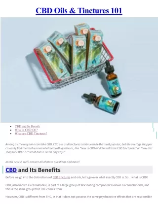 cbd oils tinctures 101