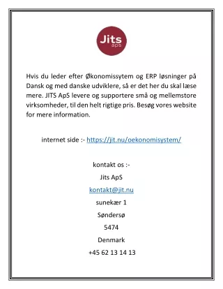 hvis du leder efter konomissytem og erp l sninger