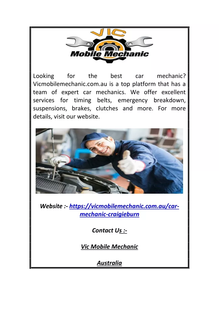 looking vicmobilemechanic