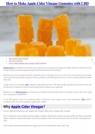 how to make apple cider vinegar gummies with cbd