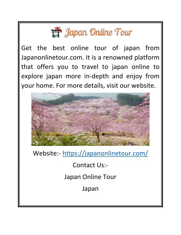 get the best online tour of japan from
