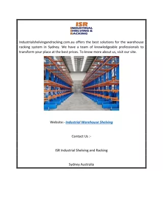 Industrial Warehouse Shelving | Industrialshelvingandracking.com.au