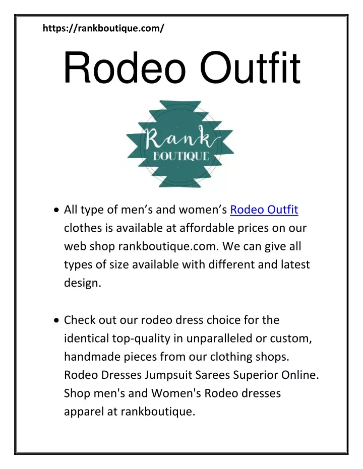 https rankboutique com rodeo outfit