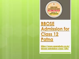 BBOSE Admission for Class 12 Patna