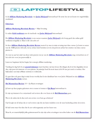 is de affiliate marketing revolutie van jacko