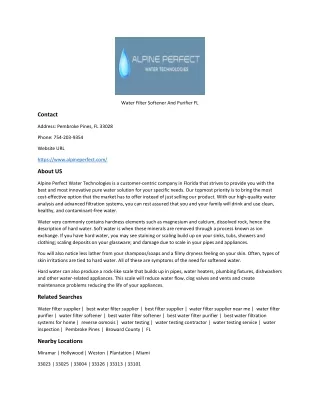 water filter softener and purifier fl