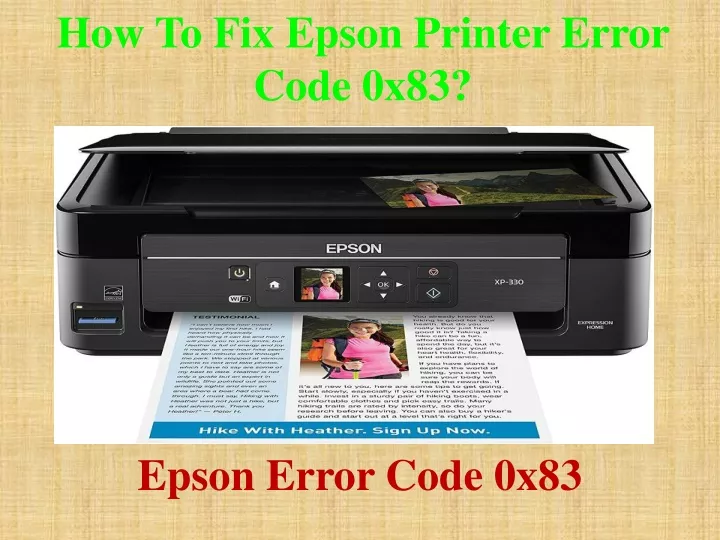 how to fix epson printer error code 0x83