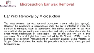 Microsuction ear wax removal brisbane