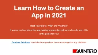Learn How to Create an App in 2021