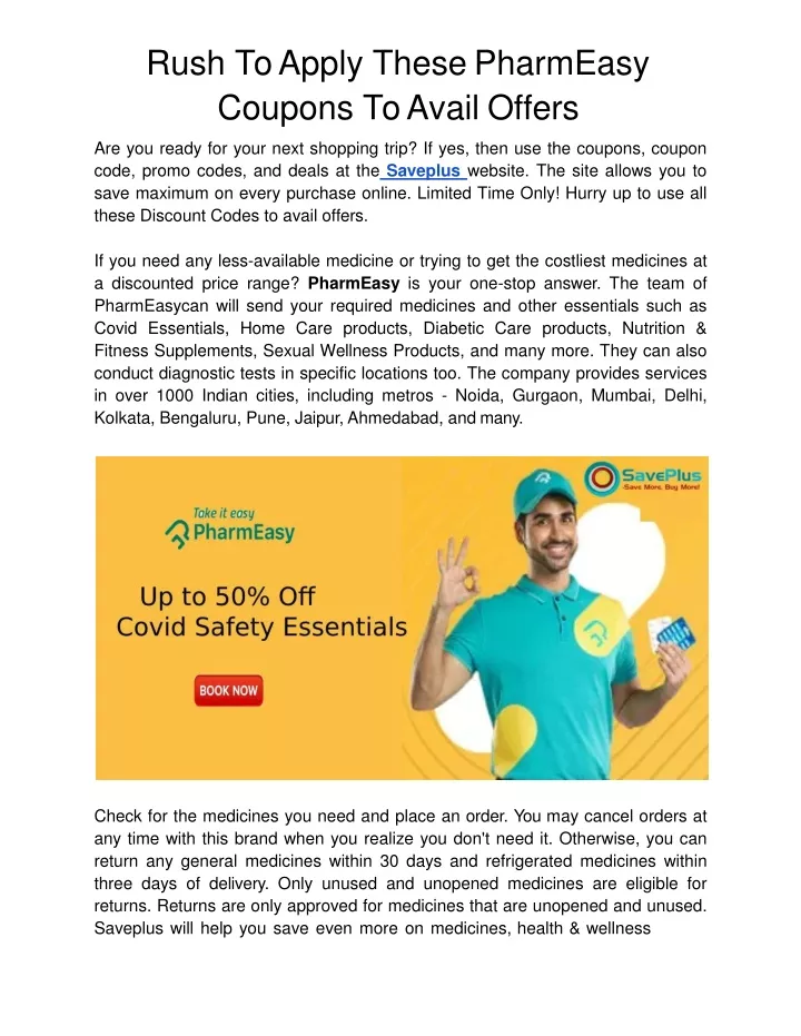 rush to apply these pharmeasy coupons to avail