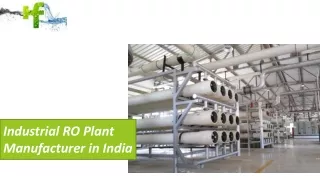 Industrial RO Plant Manufacturer in India