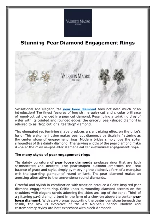 Stunning Pear Diamond Engagement Rings