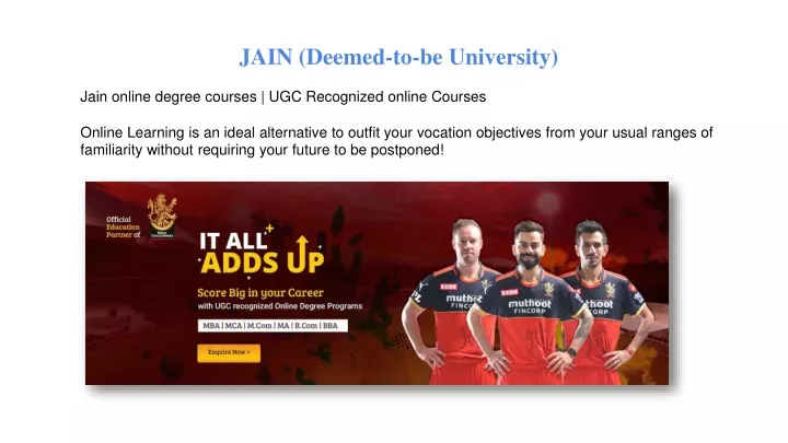 jain deemed to be university