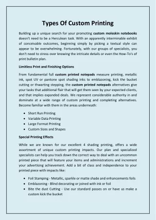types of custom printing