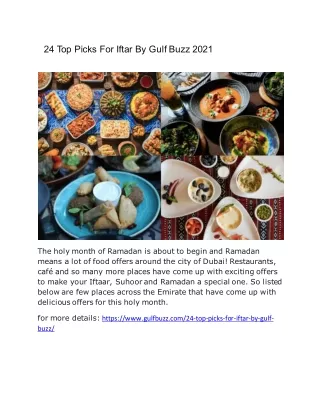 24 Top Picks For Iftar By Gulf Buzz 2021