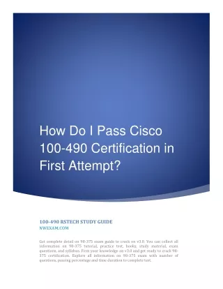 how do i pass cisco 100 490 certification