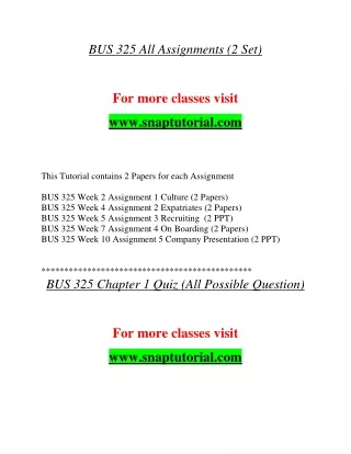 bus 325 all assignments 2 set