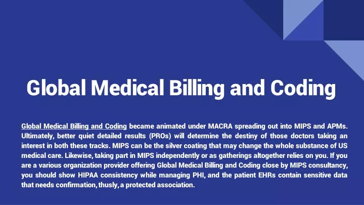 global medical billing and coding