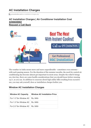 ac installation charges