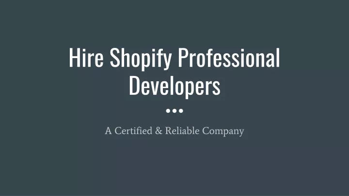 hire shopify professional developers