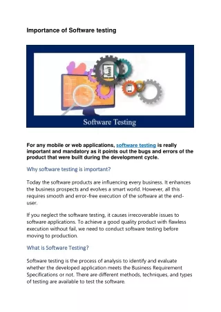 importance of software testing