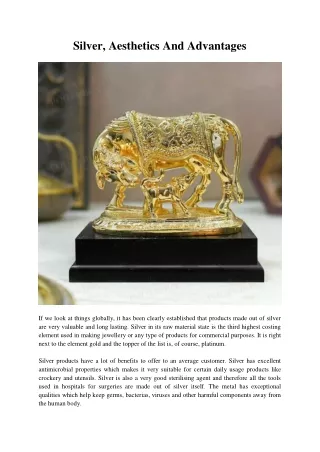 silver aesthetics and advantages