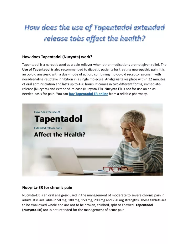 how does tapentadol nucynta work