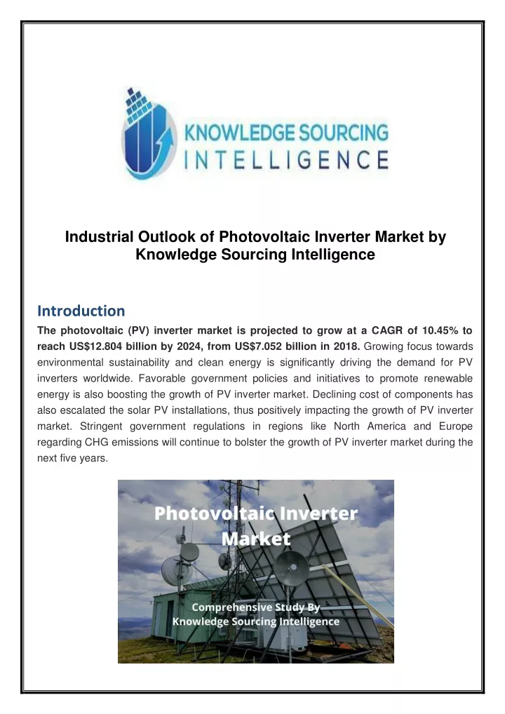 industrial outlook of photovoltaic inverter