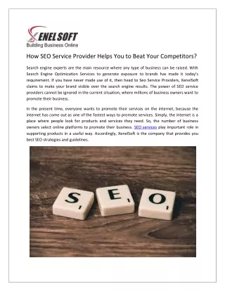 How SEO Service Provider Helps You to Beat Your Competitors?