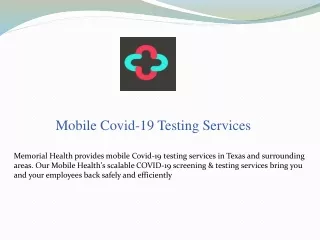 Mobile Covid-19 Testing Services