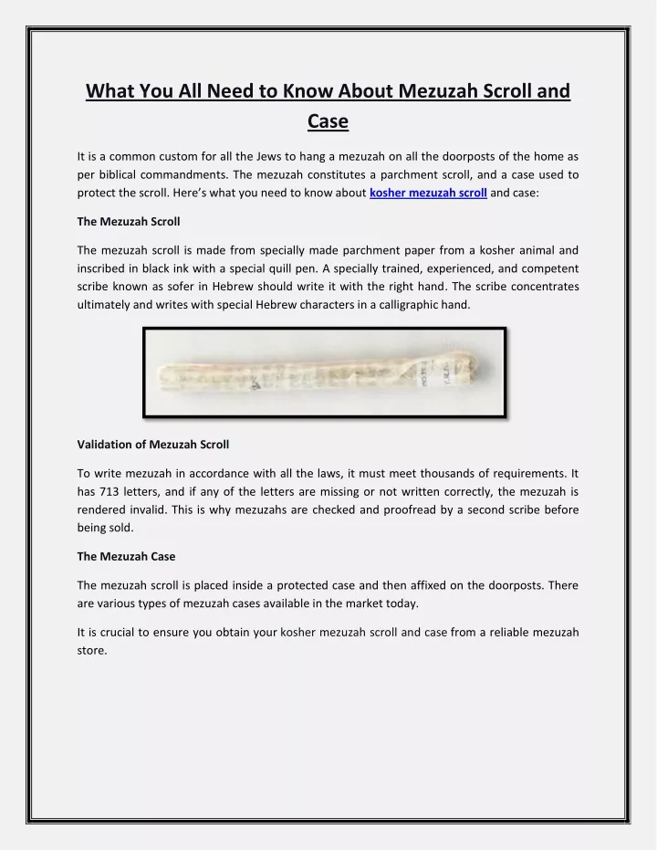 what you all need to know about mezuzah scroll
