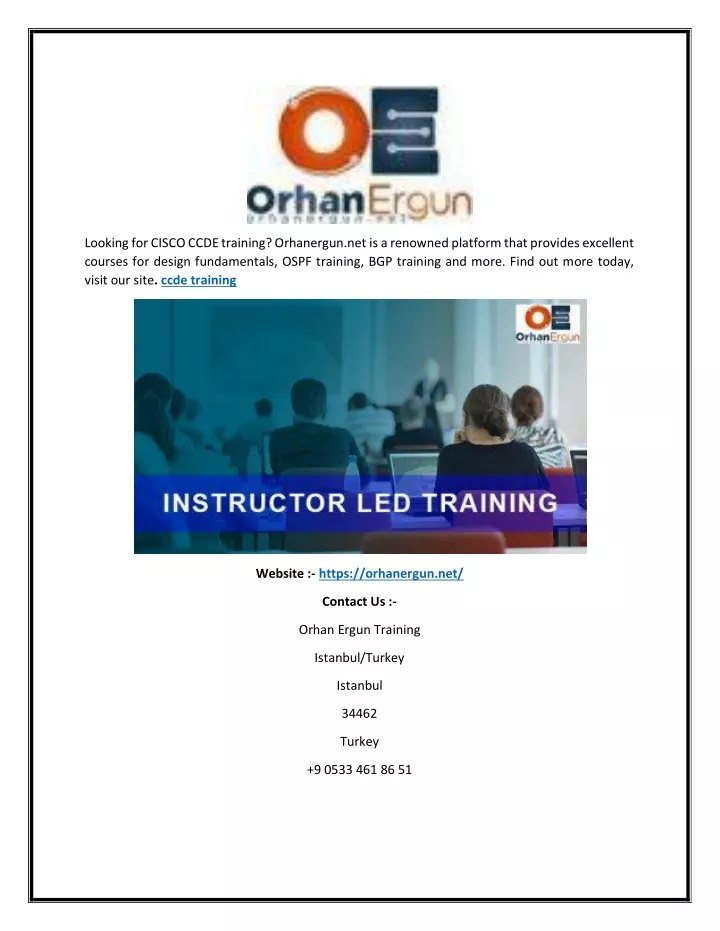 looking for cisco ccde training orhanergun