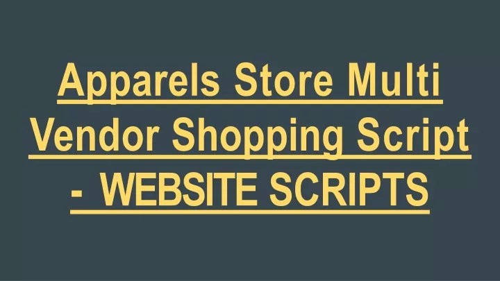 apparels store multi vendor shopping script
