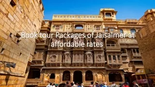 Book tour Packages of Jaisalmer at affordable rates