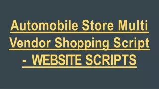 automobile store multi vendor shopping script