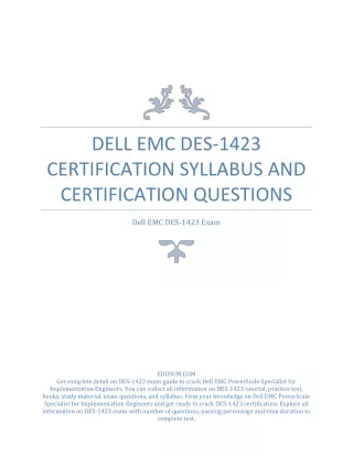 dell emc des 1423 certification syllabus