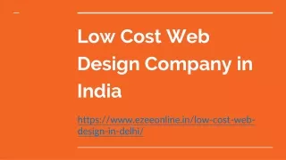 low cost web design company in india